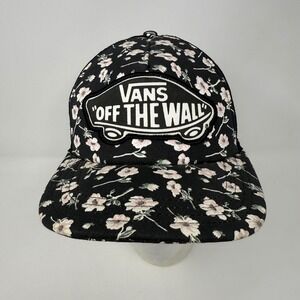 Vans Off The‎ Wall Floral Trucker Hat Black Pink Flower Mesh Back Snapback
